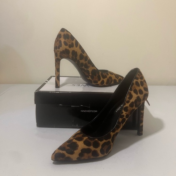 Nine West Leopard Tatiana Pointy Toe Pumps - Picture 1 of 5